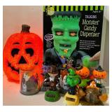 Halloween Decor Talking Candy Dispenser, Bobbleheads