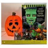 Halloween Decor Talking Candy Dispenser, Bobbleheads