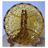 MCM Glass LE Smith Amber Moon and Stars, Fostoria Coin Bell, Pilgrim, Blenko