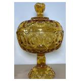 MCM Glass LE Smith Amber Moon and Stars, Fostoria Coin Bell, Pilgrim, Blenko