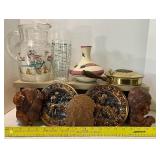 Native American Decor and Hazel Atlas Pheasant Pitcher Betty Selby Indian Pottery