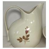 Red Wing Pottery "Red Wing Rose" Pattern Pitcher and Bowl