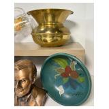 Vintage Brass Spittoon, Ashtray and Bank Lot Souvenir Roulette Wheel Ashtray