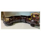 Vintage Dachshund Four Piece Snack Set Dish, Car Planter Murano Blown Glass Basket