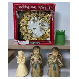 Vintage Christmas Angel Lot Tree Topper Japan Musician Angels
