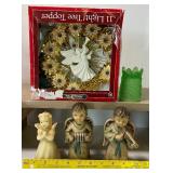Vintage Christmas Angel Lot Tree Topper Japan Musician Angels
