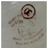 Weil Ware California Pottery Blossom Celadon Green Dishes Salt and Pepper Set