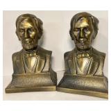 MCM Cast Metal Instrument Wall Hangings, Abraham Lincoln Bookends