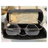 Antique Eyeglasses, Frames with Vintage Pictures and VINTAGE HOTEL DESK BELL FANCY BRASS BELL