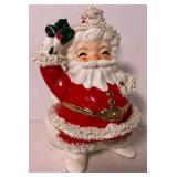 Vintage Spaghetti Trim Santa Claus Large Planter by Napco