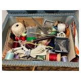 Vintage Sewing Basket and Contents