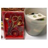 Vintage Sewing Basket and Contents