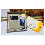 Vintage Sewing Basket and Contents