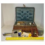 Vintage Sewing Basket and Contents