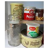Lot of Vintage Peanut/Nut Tins Containers