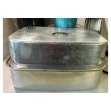 Vintage Kitchen Pots Pans Enamelware Graniteware Egg Beater Starburst Loaf Pan