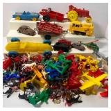 Auburn Rubber Co. Convertible Cadillac Batman, Tractor, Mixed Vintage Toy Lot