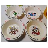 Miniature Cast Iron Gumball Machine and Kelloggs Cereal Bowls