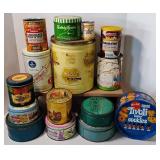 Vintage Snack Tin Lot Cookies, Cracker Jack, Popcorn, Schwans Ice Cream