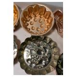 Lot of Copper Molds and APIL CO France Porcelain Dish