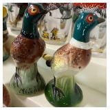 Vintage Pheasant Juice Glasses and Salt and Pepper Shakers