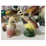 Vintage Pheasant Juice Glasses and Salt and Pepper Shakers
