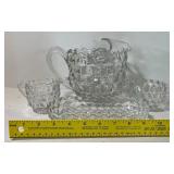 Clear American Glass Fostoria Pitcher, Cream and Sugar