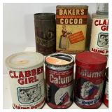 Lot of Vintage Baking Advertising Tins Containers