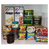 Vintage Tin and Jar Box Lot Creamette, Nabisco, Skippy