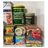 Vintage Tin and Jar Box Lot Creamette, Nabisco, Skippy