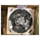 20 in. Indoor Black Caged Enclosed Ceiling Fan with LED Light Modern Low Profile Ceiling Fan with Remote and APP Control  Customer Returns See Pictures