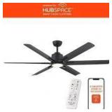 Home Decorators Collection Kensgrove II 60 in. Smart Indoor/Outdoor Matte Black Ceiling Fan with Remote Included Powered by Hubspace  Customer Returns See Pictures