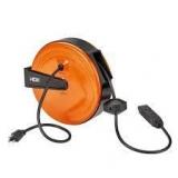 HDX 30 ft. 16/3 Retractable Cord Reel with 3 Grounded Outlets in Orange  Customer Returns See Pictures