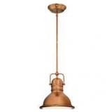 Westinghouse Boswell 1-Light Washed Copper LED Mini Pendant with Frosted Prismatic Acrylic Lens Customer Returns See Pictures