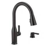 Delta Marca Single-Handle Pull-Down Sprayer Kitchen Faucet with ShieldSpray Technology in Matte Black Customer Returns See Pictures