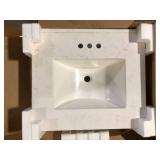 Home Decorators Collection 25 in. W x 22 in. D Cultured Marble White Rectangular Single Sink Vanity Top in Pulsar Customer Returns See Pictures