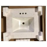 Home Decorators Collection 25 in. W x 22 in. D Cultured Marble White Rectangular Single Sink Vanity Top in Pulsar Customer Returns See Pictures