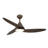 Hampton Bay Brigo 48 in. Indoor/Outdoor Flat Bronze Modern Ceiling Fan witth Color Changing LED and Remote Control   Customer Returns See Pictures