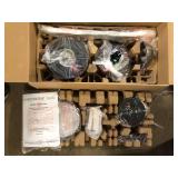 Hampton Bay Brigo 48 in. Indoor/Outdoor Flat Bronze Modern Ceiling Fan witth Color Changing LED and Remote Control   Customer Returns See Pictures