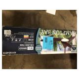 Hampton Bay Brigo 48 in. Indoor/Outdoor Flat Bronze Modern Ceiling Fan witth Color Changing LED and Remote Control   Customer Returns See Pictures