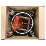 Hampton Bay Rhodes 28 in. Bronze Table Lamp with Natural Linen Shade     Customer Returns See Pictures