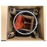 Hampton Bay Rhodes 28 in. Bronze Table Lamp with Natural Linen Shade     Customer Returns See Pictures