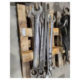 Set of 10 Large Industrial Wrenches on Pallet