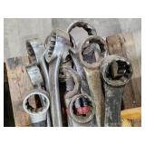 Set of 10 Large Industrial Wrenches on Pallet