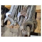 Set of 10 Large Industrial Wrenches on Pallet