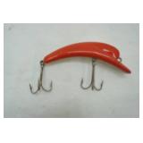 Vintage plastic red & white flatfish type lure