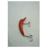Vintage plastic red & white flatfish type lure