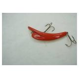 Vintage plastic red & white flatfish type lure