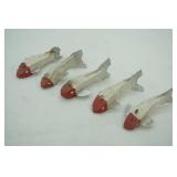 Vintage wooden fishing lures 5ct 3"