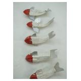 Vintage wooden fishing lures 5ct 3"